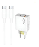 Carregador Celular 45w Turbo Power Usb A + Usb-c Com Tipo C Igual Imagem