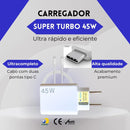 Carregador Celular 45w Turbo Power Usb A + Usb-c Com Tipo C Igual Imagem
