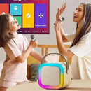 Caixa de Som Portátil Bluetooth Sem Fio com Karaoke e 2 Microfones