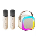 Caixa de Som Portátil Bluetooth Sem Fio com Karaoke e 2 Microfones