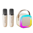 Caixa de Som Portátil Bluetooth Sem Fio com Karaoke e 2 Microfones