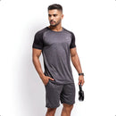 Conjunto Masculino Academia Camisa + Short Roupa Treino Liso