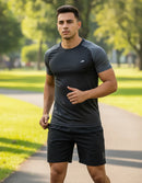 Conjunto Masculino Academia Camisa + Short Roupa Treino Liso