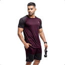 Conjunto Masculino Academia Camisa + Short Roupa Treino Liso