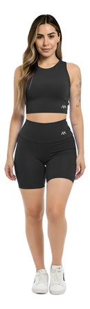 Conjunto Bermuda Feminino Academia Blackout Zero Transparencia