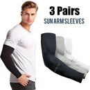 Kit com 3 Pares de Mangas de Proteção Solar Ice Silk Unissex – Refrescantes para Verão