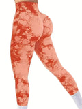 Legging Feminina Tie Dye Cintura Alta, Modeladora, Push Up, Sem Costura, para Yoga e Academia