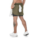 Shorts Masculino Camuflado 2 em 1 para Corrida e Academia – Secagem Rápida