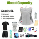 Mochila Colete de Corrida Outdoor 5L Ultralight – Mochila de Hidratação Respirável para Trail Running, Maratona, Ciclismo e Fitness