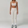 Conjunto Fitness Feminino 2 Peças, Roupa de Academia e Yoga, Top Esportivo + Legging Cintura Alta, Conjunto de Treino e Esportivo