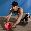 Roda Abdominal Ab Roller para Exercícios Fitness – Equipamento para Treino de Abdômen Unissex com Dupla Roda Silenciosa