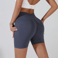 Shorts Esportivos Femininos Levanta Bumbum (Peach Hip), Cintura Alta com Compressão, Modelagem Slim, Secagem Rápida para Corrida e Treino