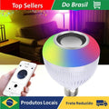 Caixa de Som Bluetooth LED 12W com Controle Remoto, Luzes Coloridas