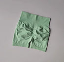 Shorts Esportivos Femininos Levanta Bumbum (Peach Hip), Cintura Alta com Compressão, Modelagem Slim, Secagem Rápida para Corrida e Treino