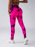 Legging Feminina Tie Dye Cintura Alta, Modeladora, Push Up, Sem Costura, para Yoga e Academia