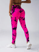Legging Feminina Tie Dye Cintura Alta, Modeladora, Push Up, Sem Costura, para Yoga e Academia