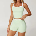Conjunto Fitness Feminino 2 Peças, Roupa de Academia e Yoga, Top + Calça Cintura Alta Boca de Sino, Conjunto Esportivo Sexy para Treino