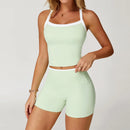 Conjunto Fitness Feminino 2 Peças, Roupa de Academia e Yoga, Top + Calça Cintura Alta Boca de Sino, Conjunto Esportivo Sexy para Treino