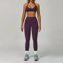 Conjunto Fitness Feminino 2 Peças, Roupa de Academia e Yoga, Top Esportivo + Legging Cintura Alta, Conjunto de Treino e Esportivo