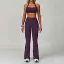 Conjunto Fitness Feminino 2 Peças, Roupa de Academia e Yoga, Top Esportivo + Legging Cintura Alta, Conjunto de Treino e Esportivo