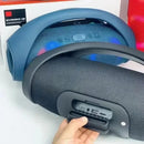 Caixa de Som BoomBox Bluetooth Portátil 100W, Impermeável, Luzes RGB Coloridas, Subwoofer Sem Fio, Estéreo 360° Surround, TWS, FM