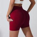Shorts Esportivos Femininos Levanta Bumbum (Peach Hip), Cintura Alta com Compressão, Modelagem Slim, Secagem Rápida para Corrida e Treino