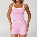 Conjunto Fitness Feminino 2 Peças, Roupa de Academia e Yoga, Top + Calça Cintura Alta Boca de Sino, Conjunto Esportivo Sexy para Treino