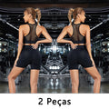 Kit com 2 peças – Shorts Esportivos Femininos / Shorts de Academia / Shorts de Yoga Feminino com Controle de Abdômen e Modelagem do Bumbum