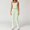 Conjunto Fitness Feminino 2 Peças, Roupa de Academia e Yoga, Top + Calça Cintura Alta Boca de Sino, Conjunto Esportivo Sexy para Treino