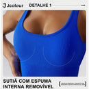 Macacão de Yoga Feminino Ajustado, Sem Mangas, com Costas Abertas e Cintura Definida