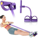 Extensor Elástico de 4 Tubos, Multiuso, Para Casa, Fitness e Yoga, Fortalecimento Abdominal, Corda de Tensão Auxiliar para Sit-Up