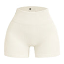 Short Yoga Feminina Cintura Alta, Modela e Levanta o Bumbum, Ajuste Justo, Cor Sólida com Textura Canelada – Short Esportivo