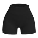 Short Yoga Feminina Cintura Alta, Modela e Levanta o Bumbum, Ajuste Justo, Cor Sólida com Textura Canelada – Short Esportivo