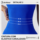 Macacão de Yoga Feminino Ajustado, Sem Mangas, com Costas Abertas e Cintura Definida