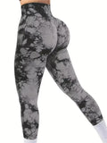 Legging Feminina Tie Dye Cintura Alta, Modeladora, Push Up, Sem Costura, para Yoga e Academia