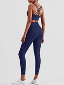 Conjunto Fitness Feminino 2 Peças para Yoga e Academia – Top Esportivo (Sutiã) e Legging com Efeito Push Up para Treino e Pilates