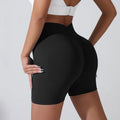 Shorts Esportivos Femininos Levanta Bumbum (Peach Hip), Cintura Alta com Compressão, Modelagem Slim, Secagem Rápida para Corrida e Treino