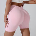 Shorts Esportivos Femininos Levanta Bumbum (Peach Hip), Cintura Alta com Compressão, Modelagem Slim, Secagem Rápida para Corrida e Treino