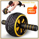 Roda Abdominal Ab Roller para Exercícios Fitness – Equipamento para Treino de Abdômen Unissex com Dupla Roda Silenciosa