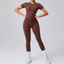 Macacão Esportivo Feminino para Yoga e Fitness, Modelagem Levanta Bumbum, Costas Abertas, Alta Elasticidade, Justo ao Corpo para Academia e Treino