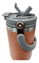 Garrafa Térmica Copo Inox 900ml Alça Tampa T. Flip Canudo