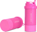 COQUETELEIRA / SHAKER Academia DOUBLE SHAKER Bpa Free - Cor Rosa com Compartimento para Pó | Cápsulas | Comprimidos - 400ml