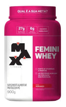Suplemento en pó Max Titanium Proteínas de Femini Whey sabor morango x 900g